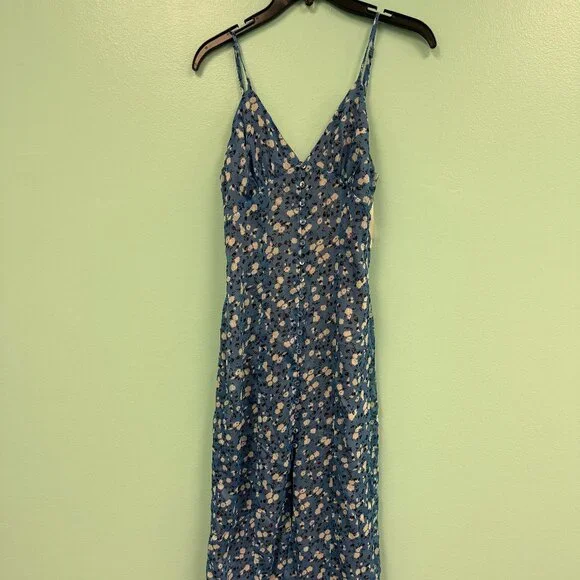 Majorelle quincy midi dress in blue ditsy size xs - Picture 3 of 10